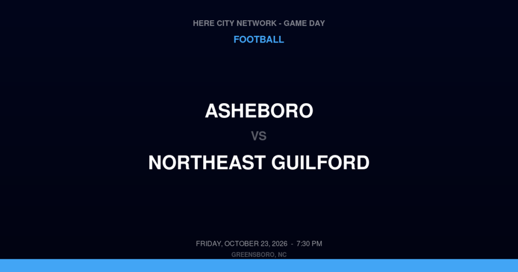 Asheboro vs. Northeast Guilford — Football Game Day — McLeansville, NC — Oct 23, 2026