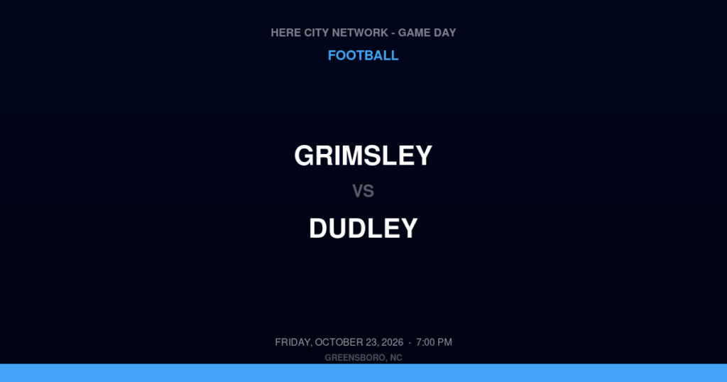 Grimsley vs. Dudley — Football Game Day — Greensboro, NC — Oct 23, 2026