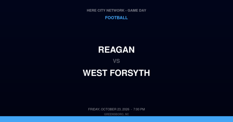 Reagan vs. West Forsyth — Football Game Day — Clemmons, NC — Oct 23, 2026