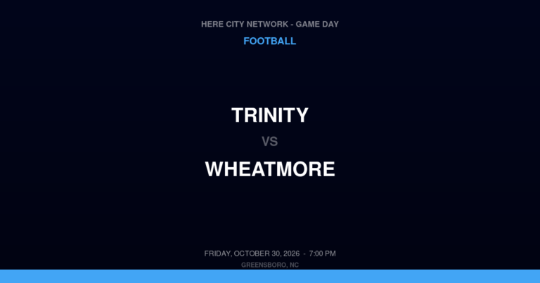 Trinity vs. Wheatmore — Football Game Day — Trinity, NC — Oct 30, 2026