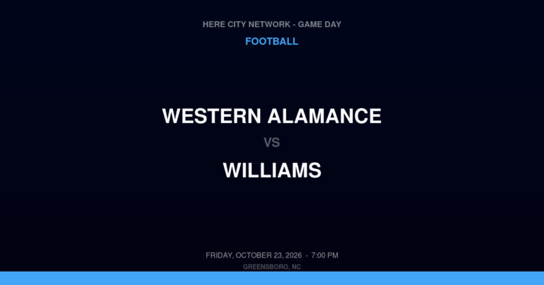 Western Alamance vs. Williams — Football Game Day — Burlington, NC — Oct 23, 2026